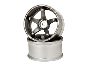 HAYATE - TITAN Silver N-Type Drift Wheel (Normal Traction) 6mm / 8mm 1/10 Rims [G-Force] GD044 GD045