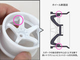 Super High Traction - HAYATE N-Type Drift Offset+8 or 6mm Wheels - White - HAYATE