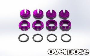 Overdose / OD1722B / Aluminum Adjust Nut & Spring Retainer Set / Color: Purple