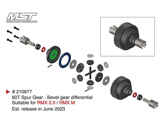 MST / 210677 / 60T Spur Gear-Bevel Gear Differential Set