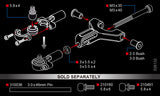 MST / 820117R / Aluminium Front Lower Arm Set / Color: Red